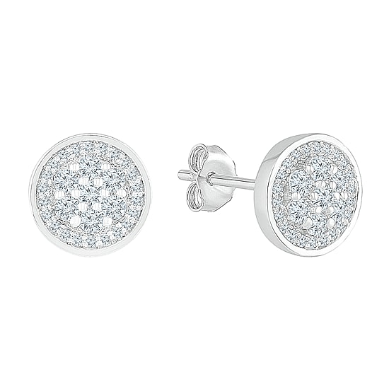 3/8 CT. T.W. Natural White Diamond 10K Gold 8.2mm Stud Earrings