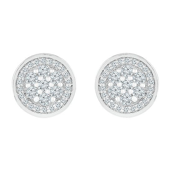 3/8 CT. T.W. Natural White Diamond 10K Gold 8.2mm Stud Earrings
