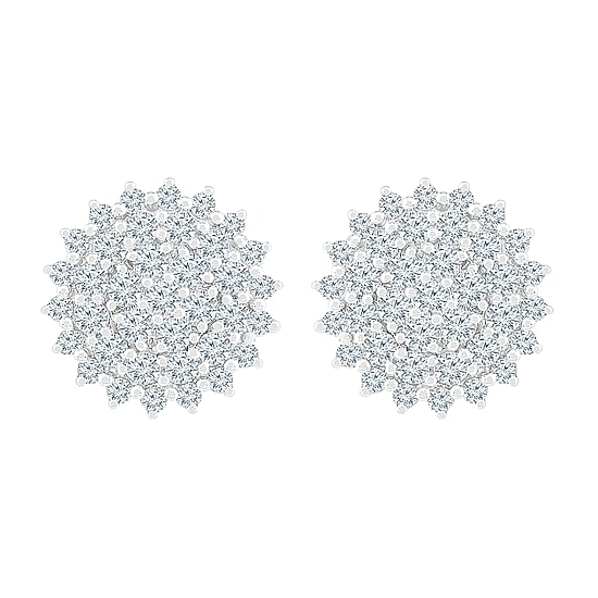 1 1/4 CT. T.W. Natural White Diamond 10K Gold 12mm Stud Earrings