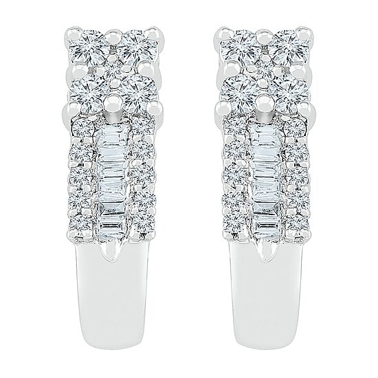 Womens 3/8 CT. T.W. Natural White Diamond 10K Gold Drop Earrings