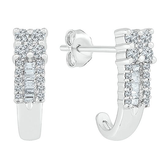 Womens 3/8 CT. T.W. Natural White Diamond 10K Gold Drop Earrings