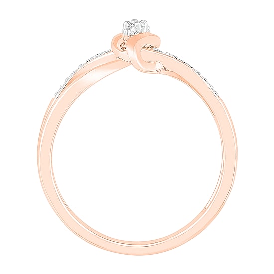 Womens Diamond Accent Natural White Diamond 10K Gold Cocktail Ring