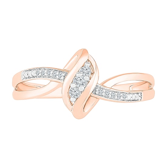 Womens Diamond Accent Natural White Diamond 10K Gold Cocktail Ring