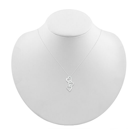 Womens Diamond Accent Natural White Diamond Sterling Silver Heart 18 Inch Pendant Necklace