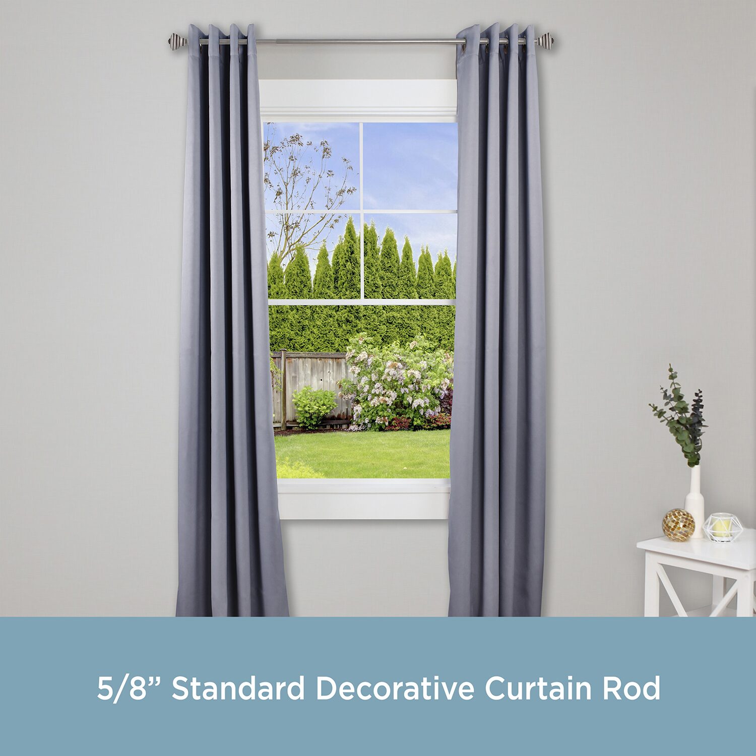 Kenney Jayden Square 3/4 Adjustable Curtain Rod