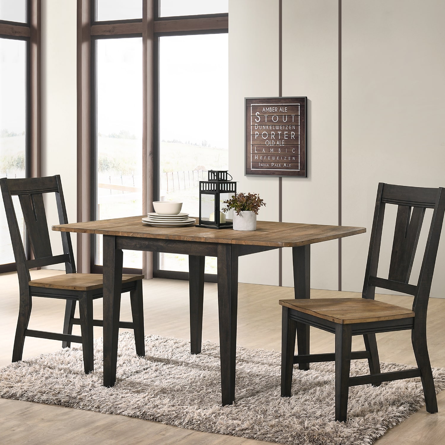 Napa 3-Piece Set Dining Set with Splat Back Chairs