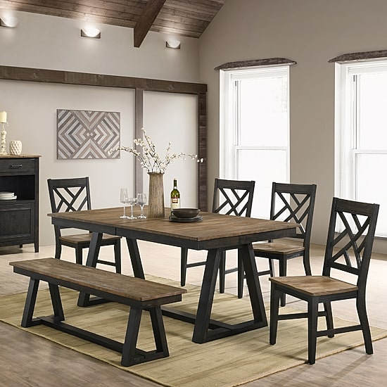 Napa 6-Piece Dining Set with Lattice Back Chairs