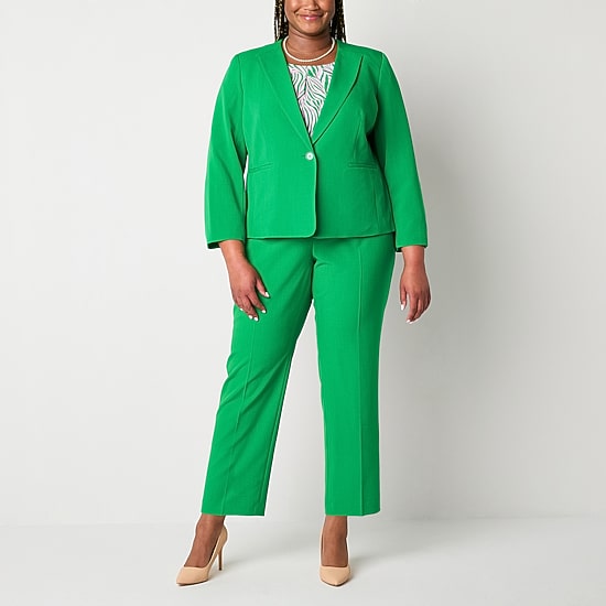 Black Label by Evan-Picone Womens Plus Classic Fit Straight Suit Pant