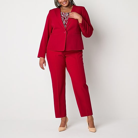 Black Label by Evan-Picone Womens Plus Classic Fit Straight Suit Pant