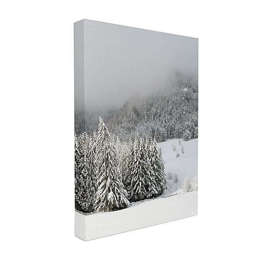 Stupell Industries Winter Snowscape Woodland Trees Canvas Art