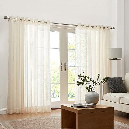 Threadmade Carmen Extra Wide Indoor/Outdoor Grommet Top Sheer Single Curtain Panel