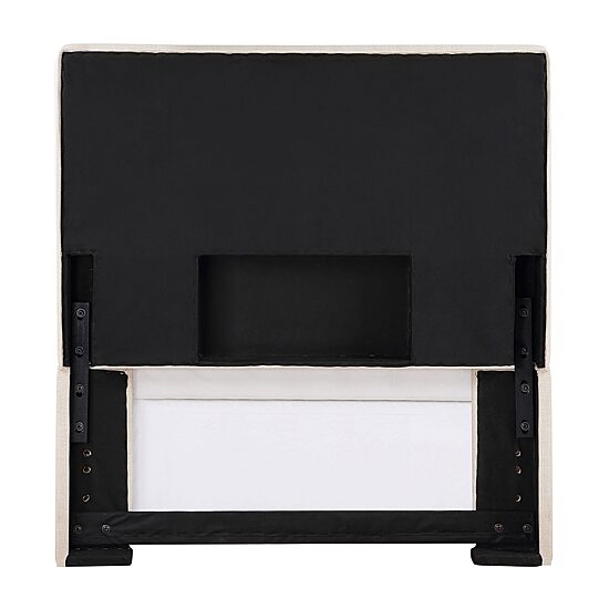 Pirro Smooth-Edge Upholstered Twin Panel Headboard in Sand