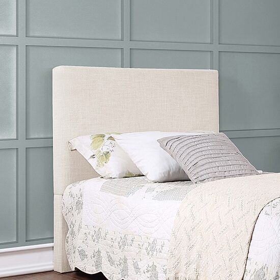 Pirro Smooth-Edge Upholstered Twin Panel Headboard in Sand