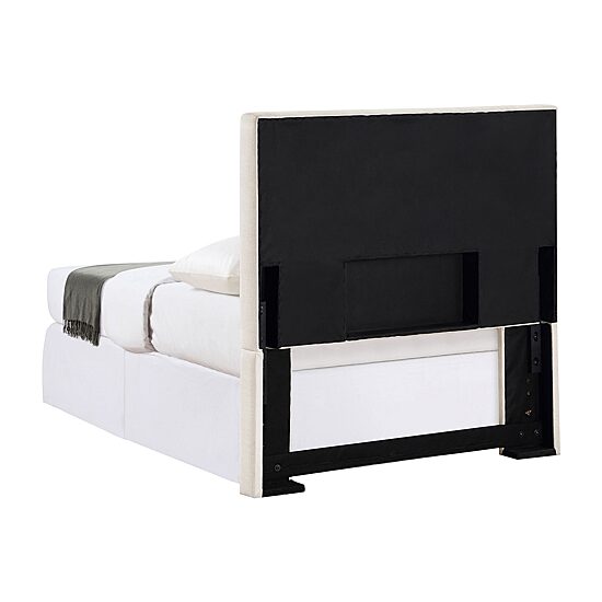 Pirro Smooth-Edge Upholstered Twin Panel Headboard in Sand