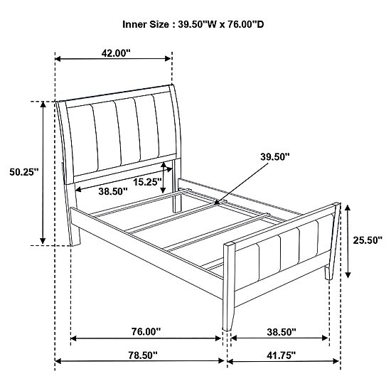 Carlton Padded Rectangle Bed