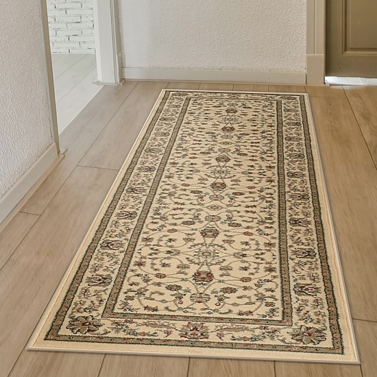 Radici Alba Motiff Traditional Oriental 26"X91" Indoor Rectangular Runner