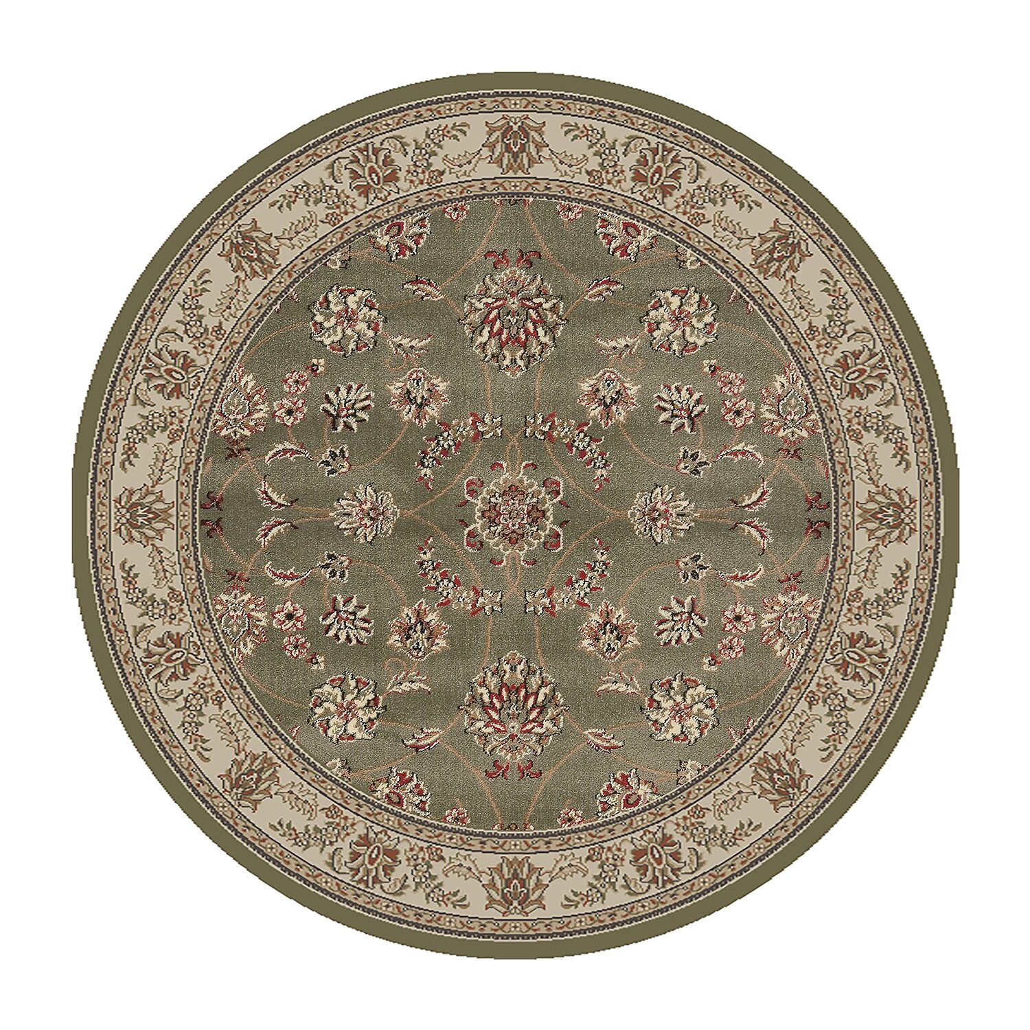 Radici Alba Motiff Traditional Oriental Indoor Round Area Rug