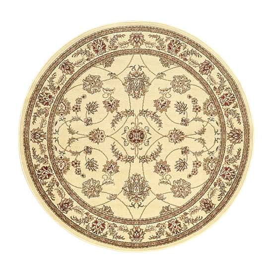 Radici Alba Motiff Traditional Oriental Indoor Round Area Rug