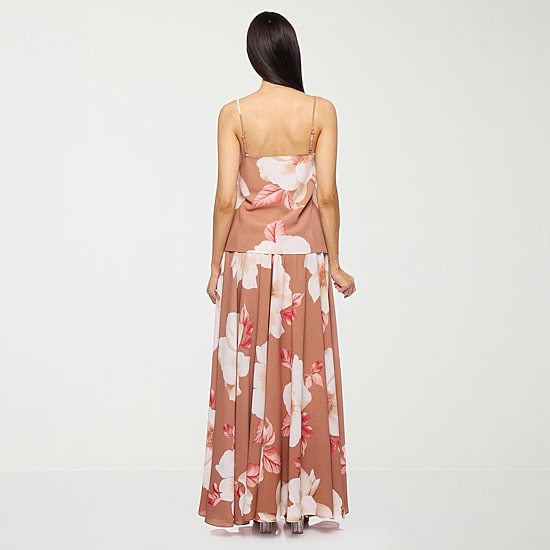Premier Amour Floral Womens V Neck Sleeveless Camisole