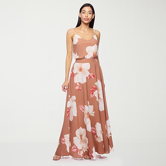 Premier Amour Floral Womens V Neck Sleeveless Camisole