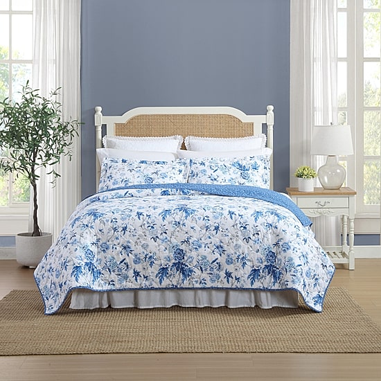 Laura Ashley Breezy Floral Quilt Set