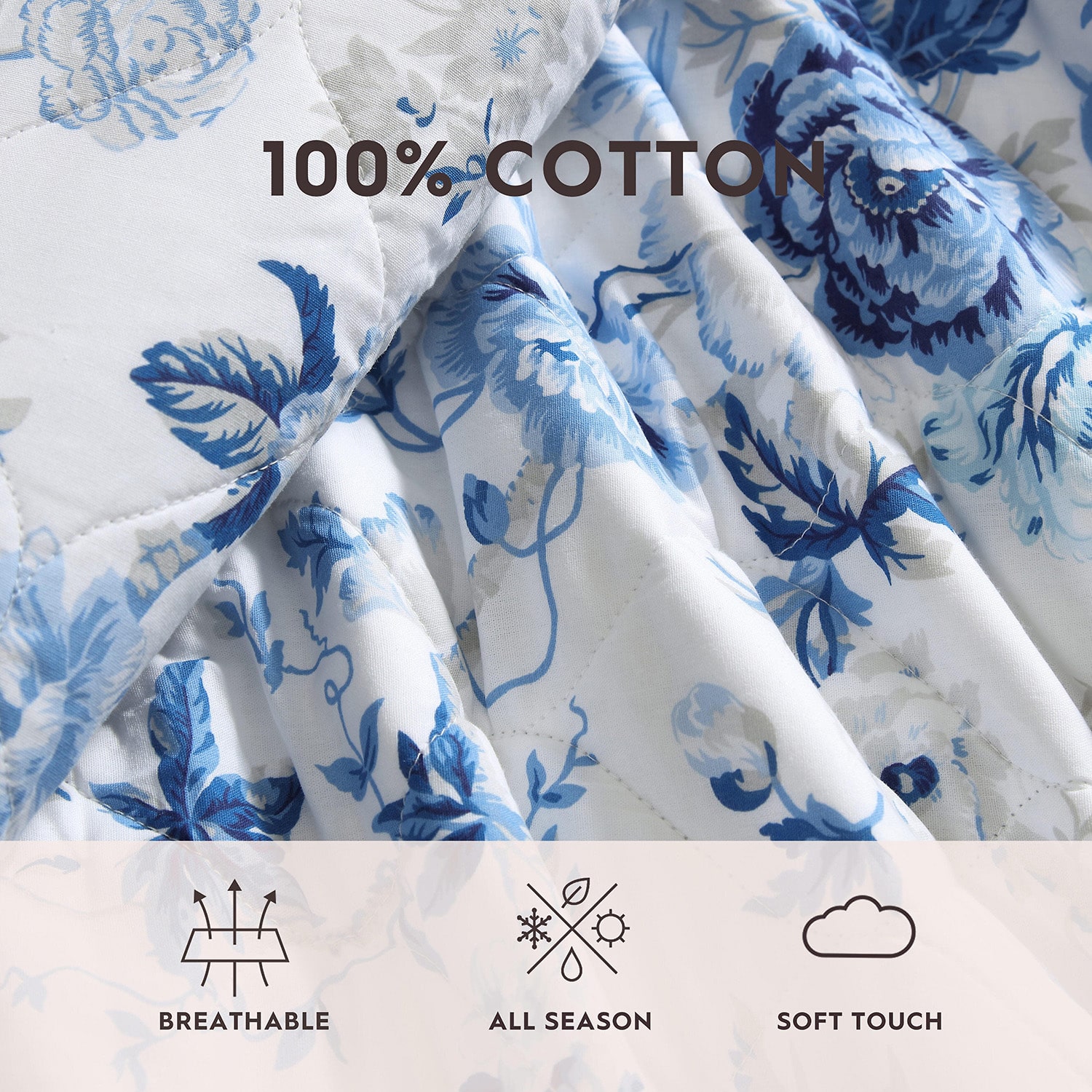 Laura Ashley Breezy Floral Quilt Set
