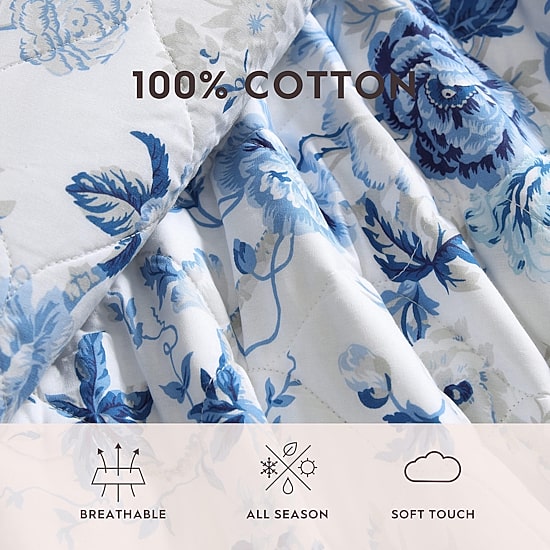Laura Ashley Breezy Floral Quilt Set