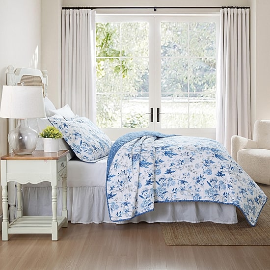 Laura Ashley Breezy Floral Quilt Set
