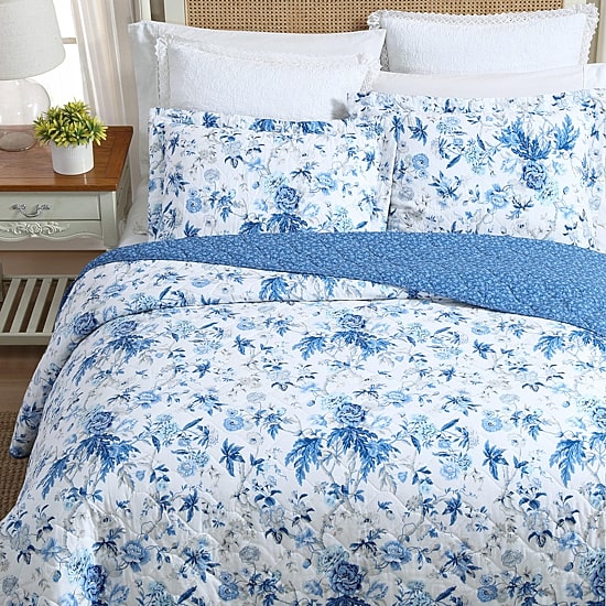 Laura Ashley Breezy Floral Quilt Set