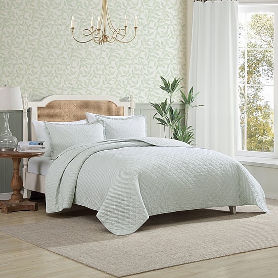 Laura Ashley Oxford Stripe Quilt Set
