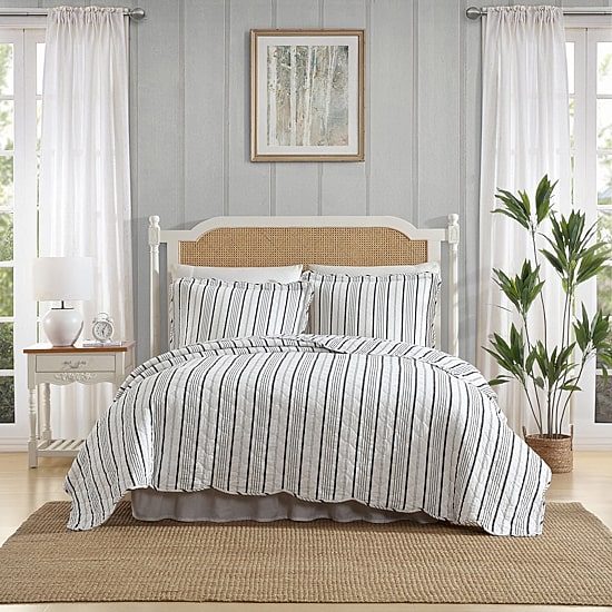 Laura Ashley Stripe Perfection Quilt Set