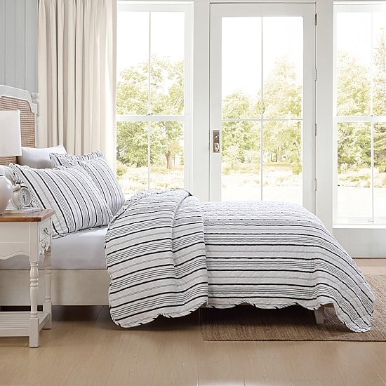 Laura Ashley Stripe Perfection Quilt Set
