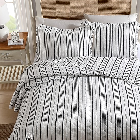 Laura Ashley Stripe Perfection Quilt Set