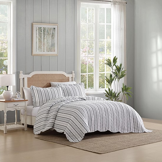 Laura Ashley Stripe Perfection Quilt Set