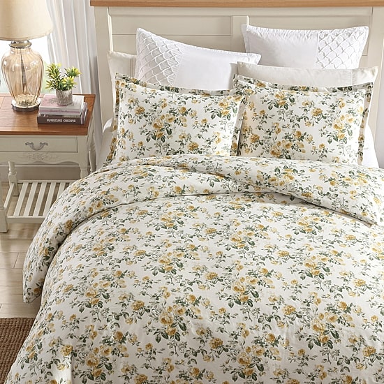 Laura Ashley Roses Sateen Duvet Cover Set