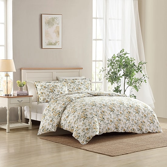 Laura Ashley Roses Sateen Duvet Cover Set