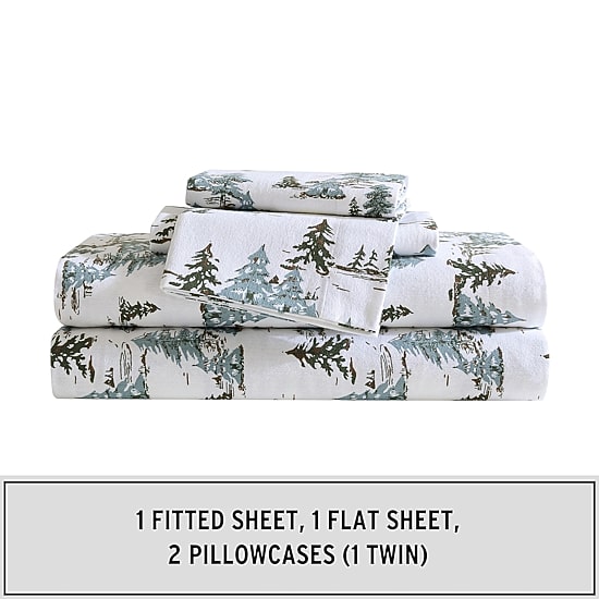 Eddie Bauer Snowy Pine Trees Sheet Set