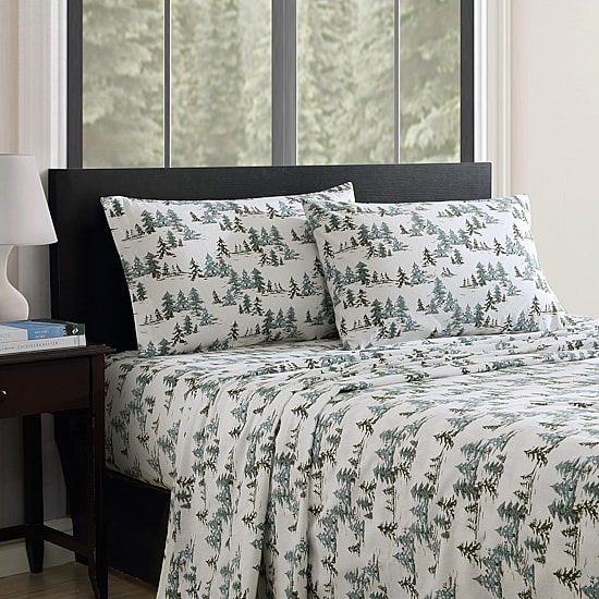 Eddie Bauer Snowy Pine Trees Sheet Set