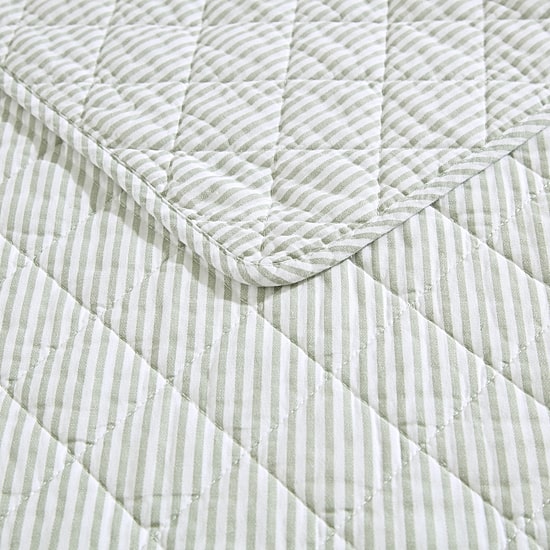 Laura Ashley Oxford Stripe Quilt Set