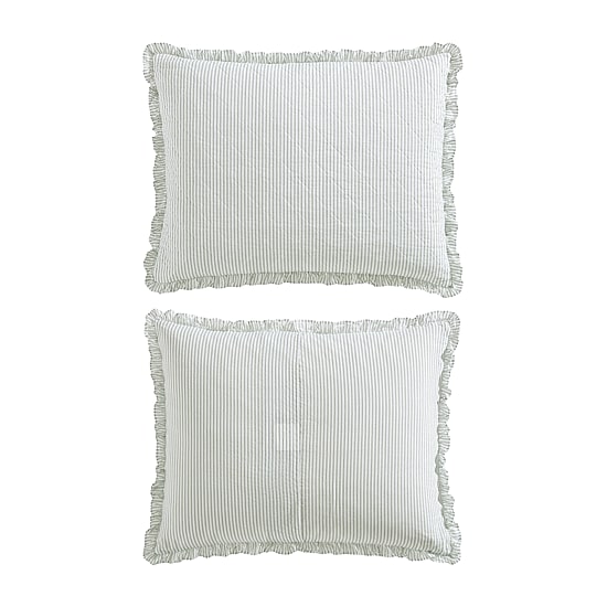 Laura Ashley Oxford Stripe Quilt Set