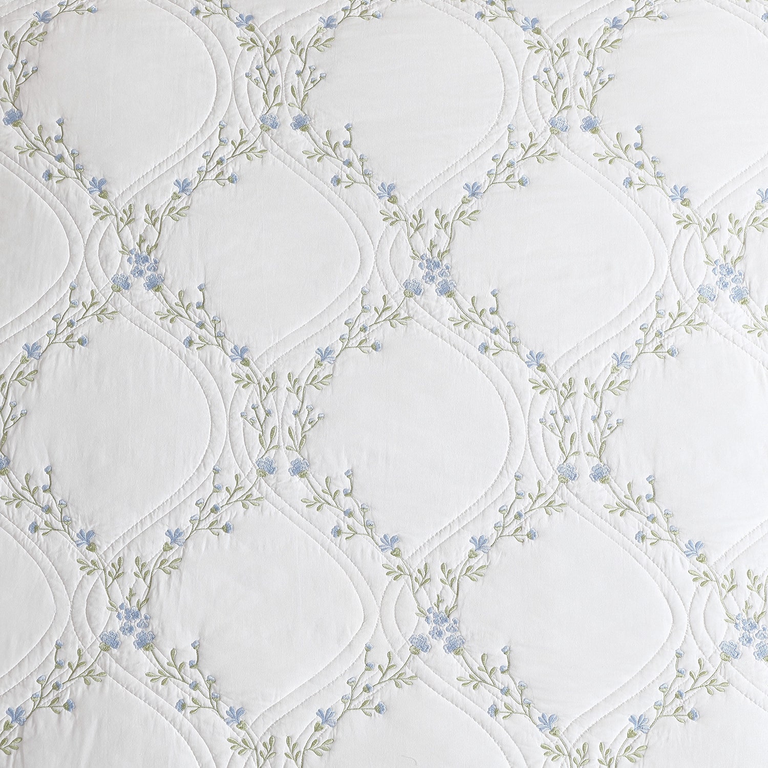 Laura Ashley Floral Embroidery Quilt Set