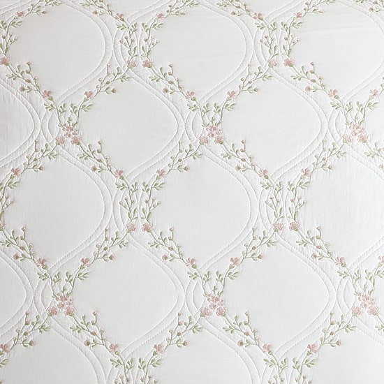 Laura Ashley Floral Embroidery Quilt Set