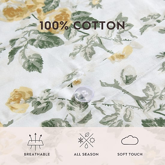 Laura Ashley Roses Sateen Duvet Cover Set