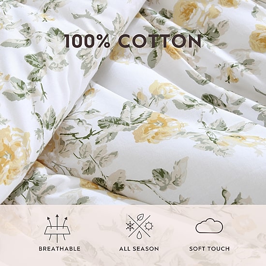 Laura Ashley Roses Midweight Comforter Set