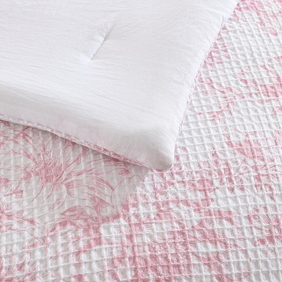 Laura Ashley Delphine Poly Waffle Midweight Comforter Set