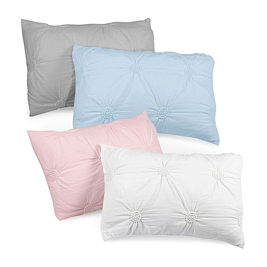 Swift Home Luxurious Ruched 3d Floral Pintuck Sham And Midweight Down Alternative Comforter Set