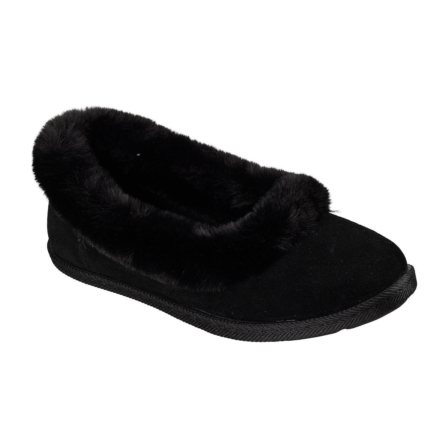 Skechers Cozy Ballet Womens Faux Fur Trim Slip-On Slippers