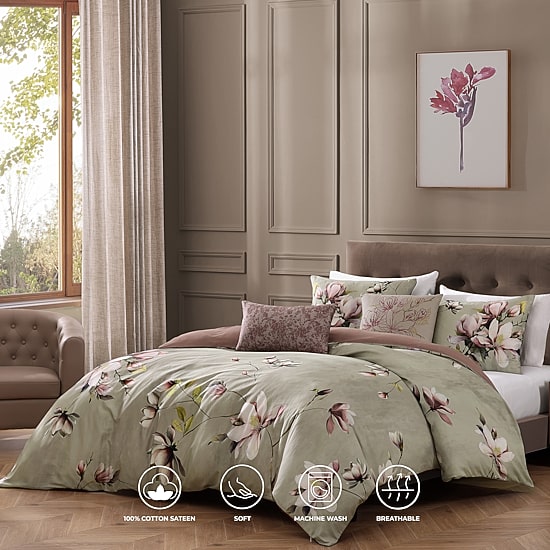 Bebejan Purple Lilies 5-pc. Midweight Reversible Comforter Set