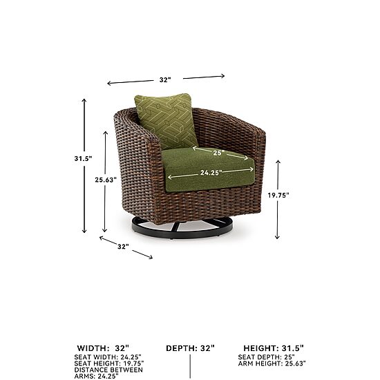 Signature Design by Ashley Hoquiam Outdoor Swivel Lounge Chair with Cushion