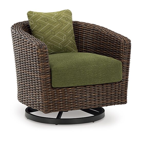 Signature Design by Ashley Hoquiam Outdoor Swivel Lounge Chair with Cushion